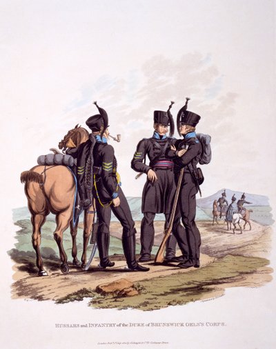 Uniforme degli ussari e della fanteria e il corpo di Oel del Duca di Brunswick, da 